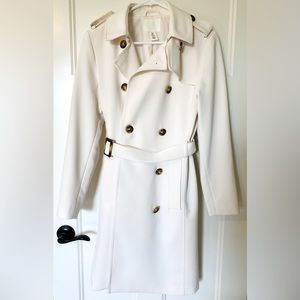 White H&M Long Trenchcoat (XS)